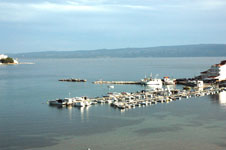     le port de Split vu de notre chambre d'hotel   